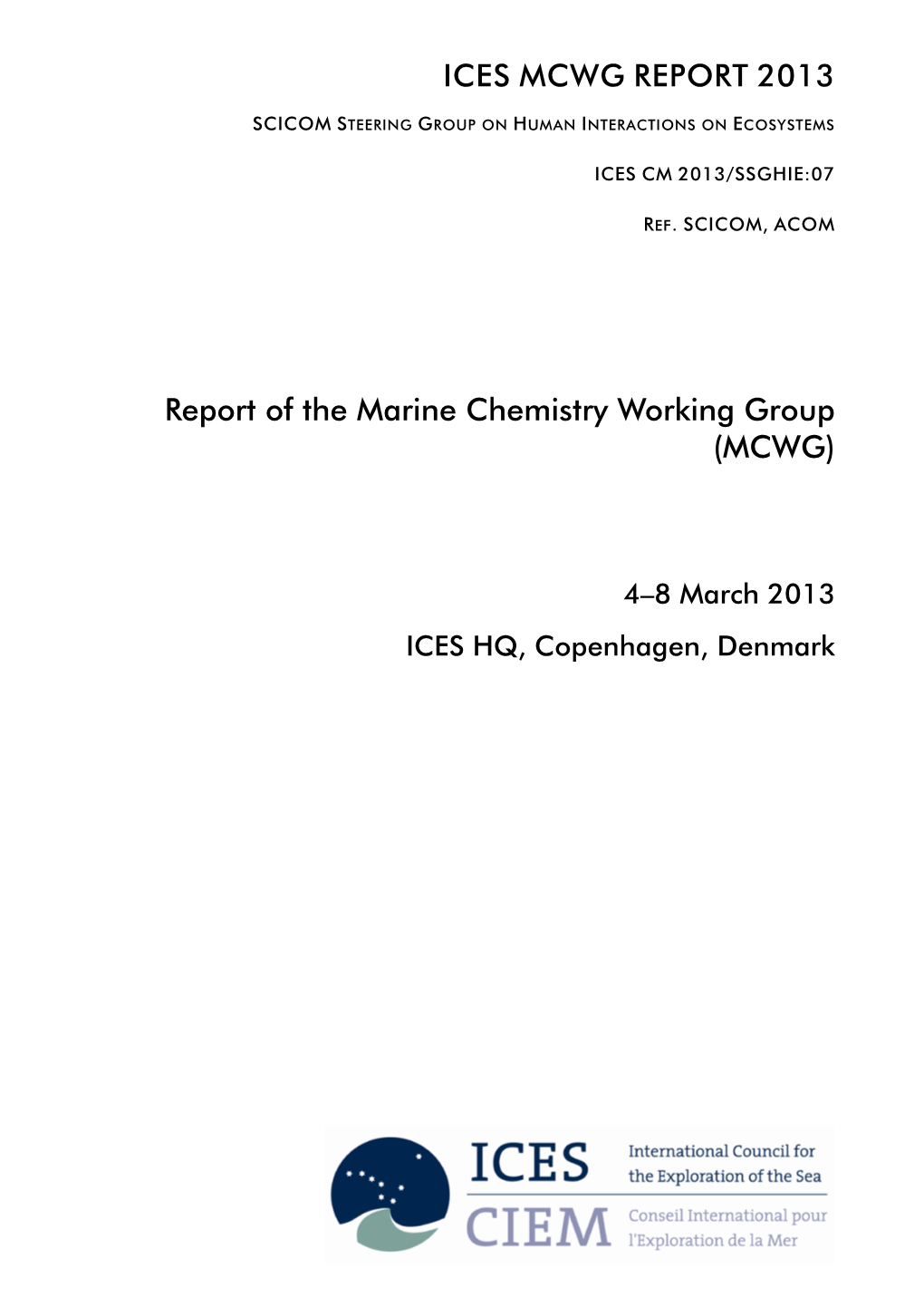 Mcwg Report 2013