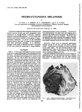 Neuro-Cutaneous Melanosis