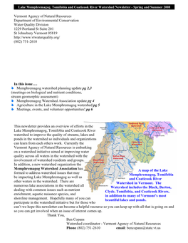 Vermont Agency of Natural Resources Department of Environmental