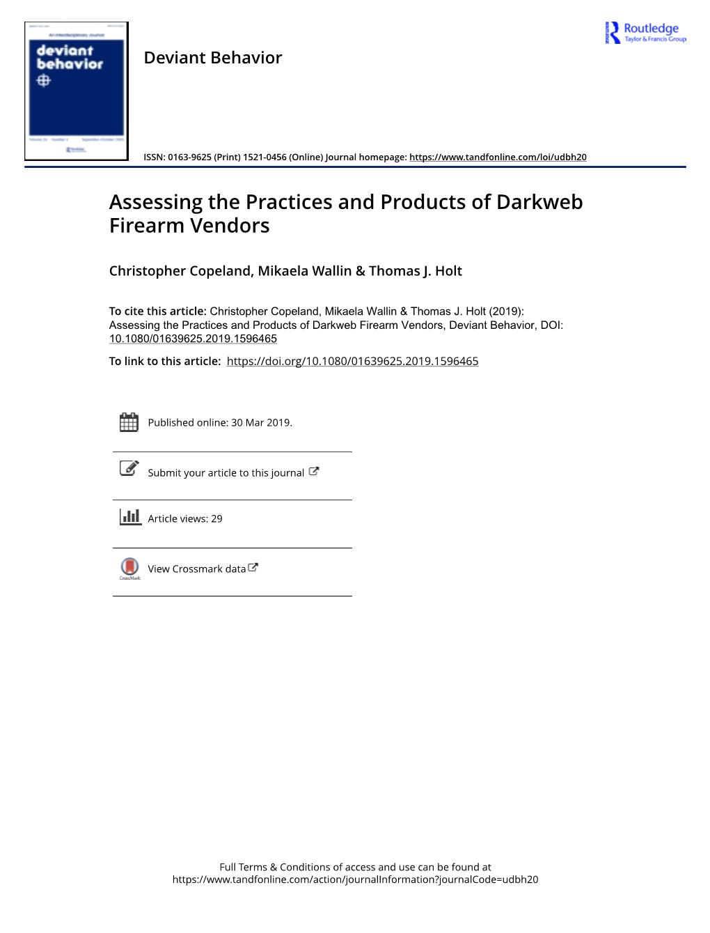 Assessing the Practices and Products of Darkweb Firearm Vendors