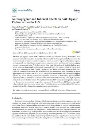 Anthropogenic and Inherent Effects on Soil Organic Carbon Across The