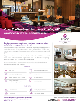 Coast Coal Harbour Vancouver Hotel by APA Arranging an Event Has Never Been Easier