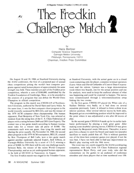 The Fredkin Challenge Match
