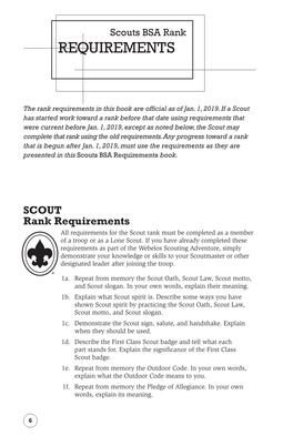 Scouts BSA Rank Requirements 2019