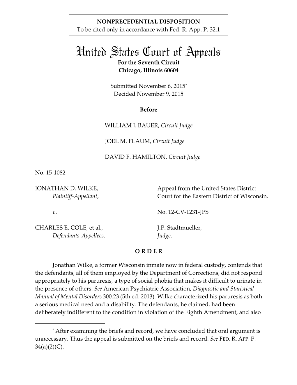 United States Court of Appeals for the Seventh Circuit Chicago, Illinois 60604