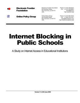 Internet Blocking in Public Schools