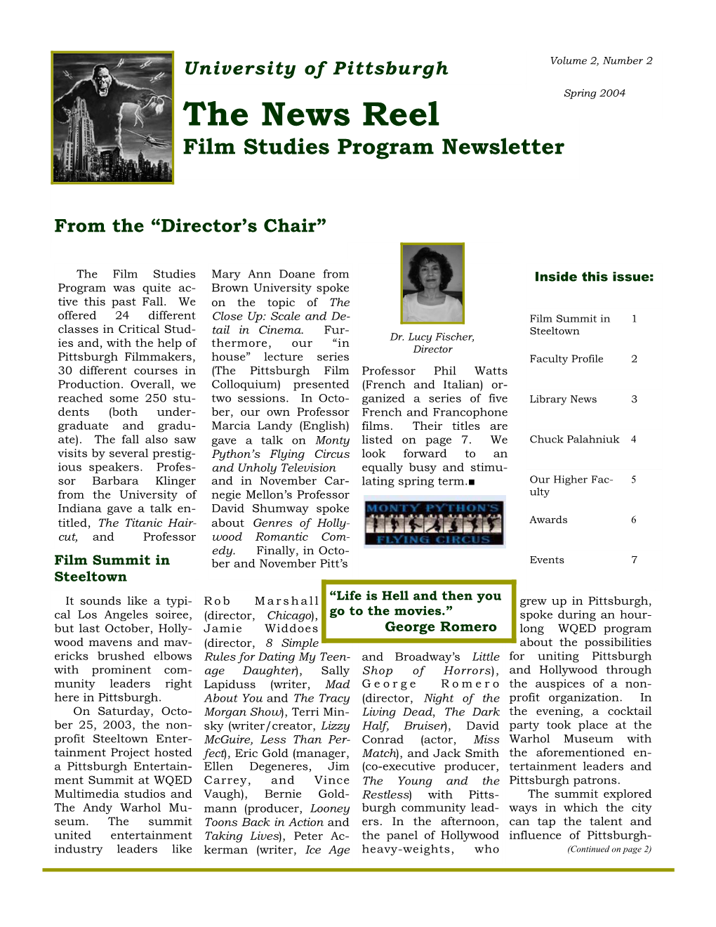 Film Studies Newsletter Spring 2004