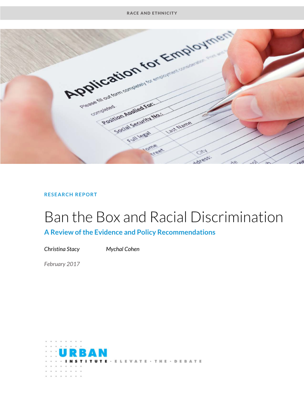 Ban the Box and Racial Discrimination a Review of the Evidence and Policy Recommendations