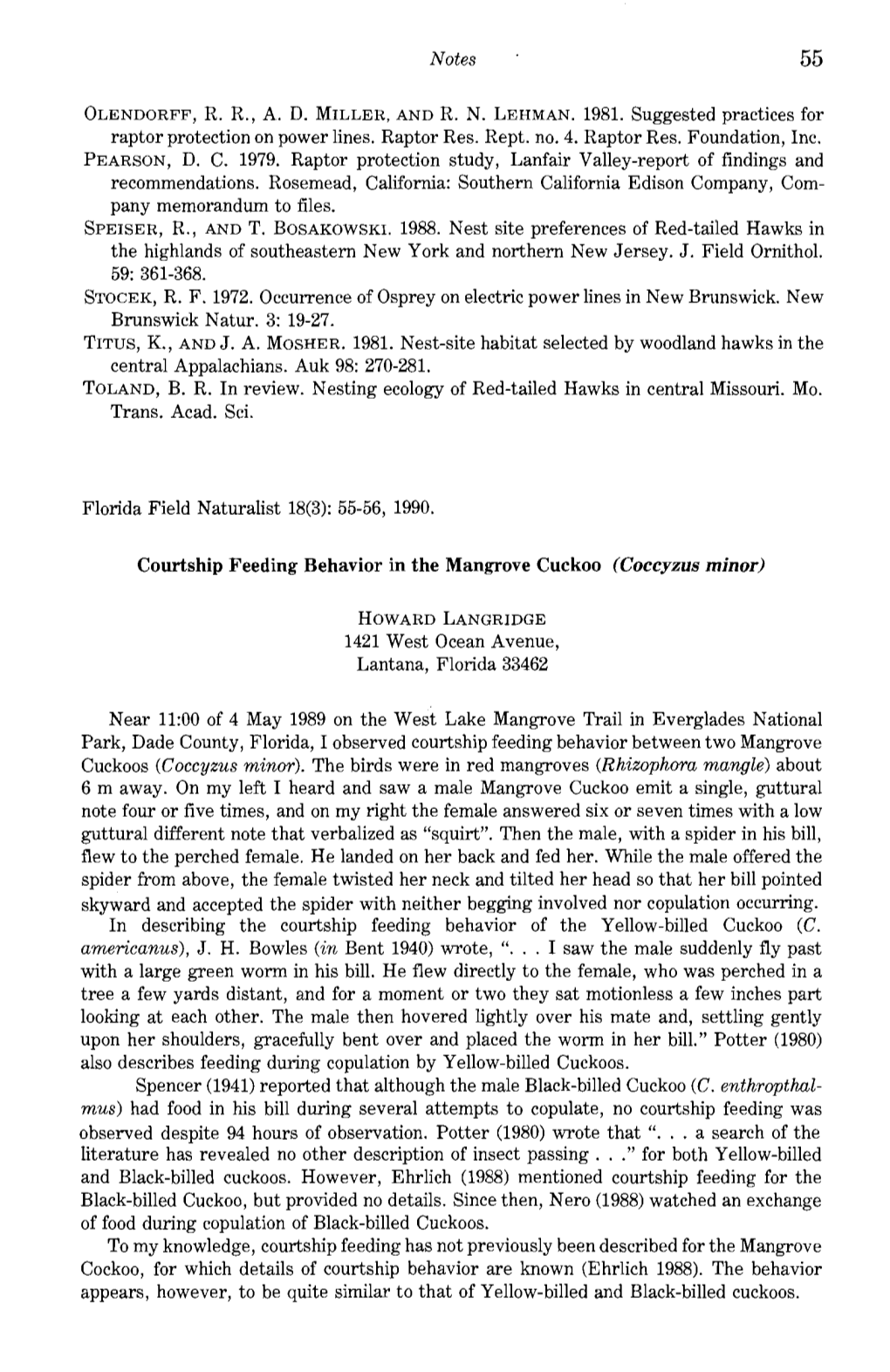 Notes OLENDORFF, R. R., A. D. MILLER, and R. N. LEHMAN. 1981