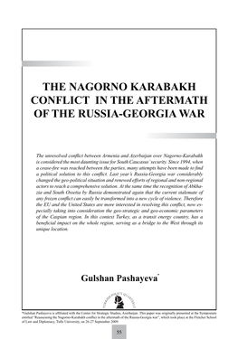 The Nagorno Karabakh Conflict in the Aftermath of the Russia-Georgia War