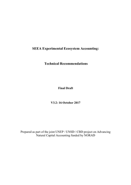 SEEA Experimental Ecosystem Accounting: Technical