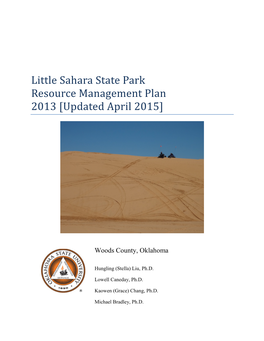 Little Sahara State Park Resource Management Plan 2013 [Updated April 2015]