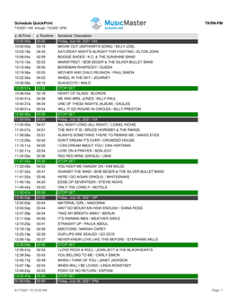 Schedule Quickprint TKRN-FM