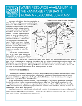 Water Resource Availability in the Kankakee River Basin, Indiana: Division of Water, Water Resources, Assessment 90-3