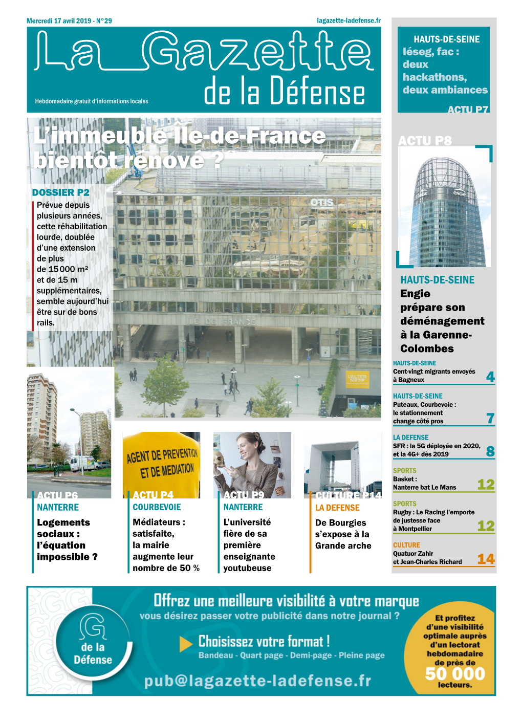 LA GAZETTE DE LA DÉFENSE Gestionnaire Du Quartier D’Affaires, La Effectifs Dans Cœur Défense