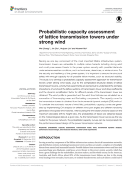 Probabilistic Capacity Assessment of Lattice Transmission Towers Under Strong Wind