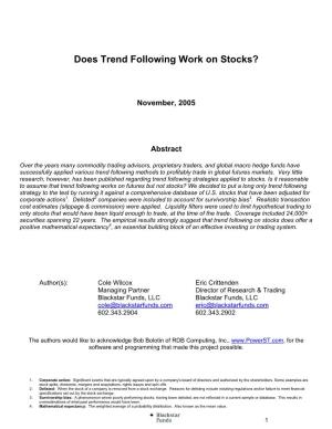 Does Trend Following Work on Stocks?