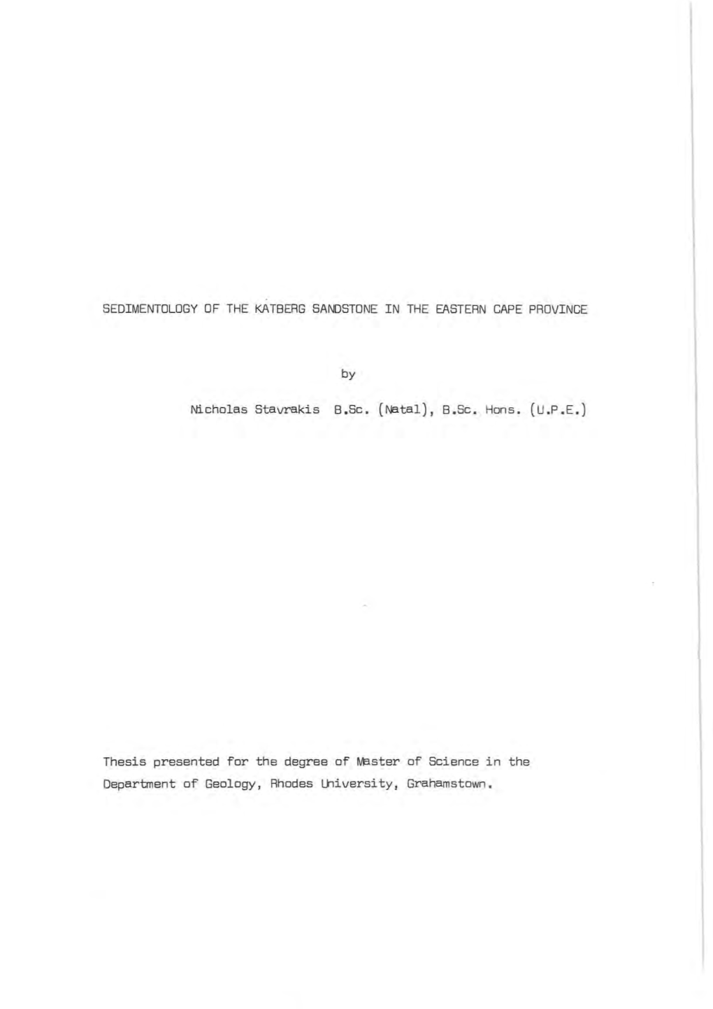 Sedimentology of the Katberg Sandstone in the Eastern Cape Province