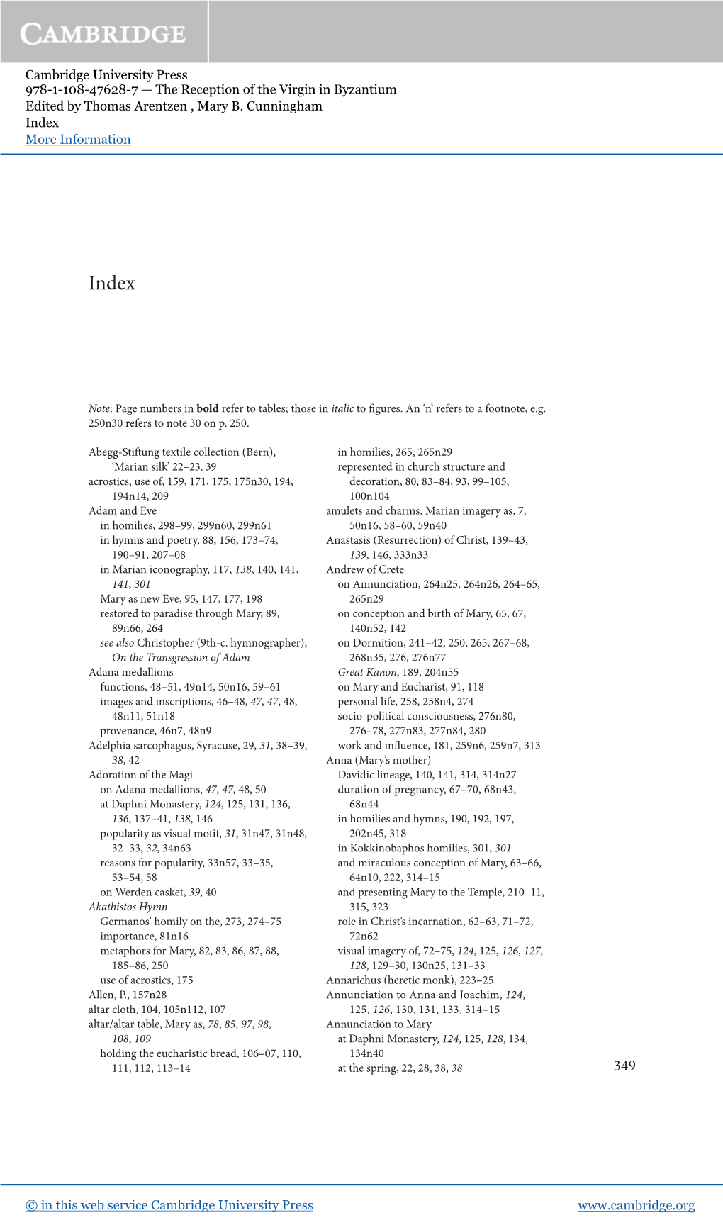 Cambridge University Press 978-1-108-47628-7 — the Reception of the Virgin in Byzantium Edited by Thomas Arentzen , Mary B