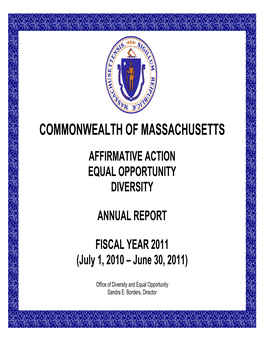 Commonwealth of Massachusetts Affirmative Action Equal Opportunity Diversity