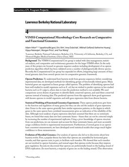 VIMSS Computational Microbiology Core Research on Comparative and Functional Genomics