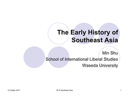 The Early History of Southeast Asia