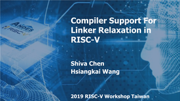 Compiler Support for Linker Relaxation in RISC-V