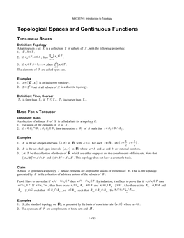 MAT327H1: Introduction to Topology