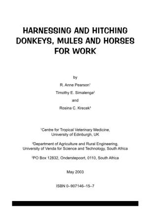 Harnessing and Hitching Donkeys, Mules and Horses for Work