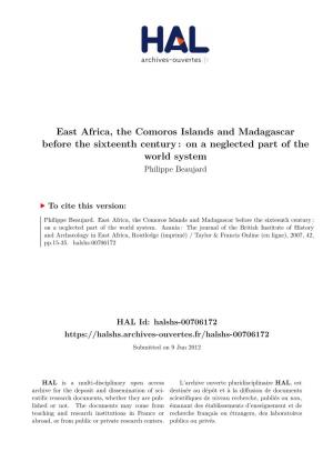 East Africa, the Comoros Islands and Madagascar Before the Sixteenth Century: on a Neglected Part of the World System