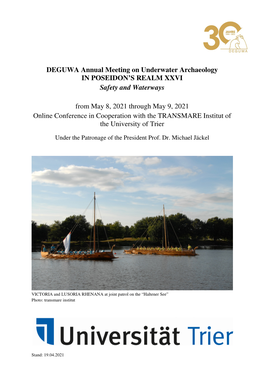 DEGUWA Annual Meeting on Underwater Archaeology in POSEIDON’S REALM XXVI Safety and Waterways