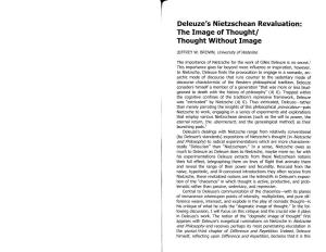 Deleuze's Nietzschean Revaluation: the Image of Thoughtl Thought Without Image