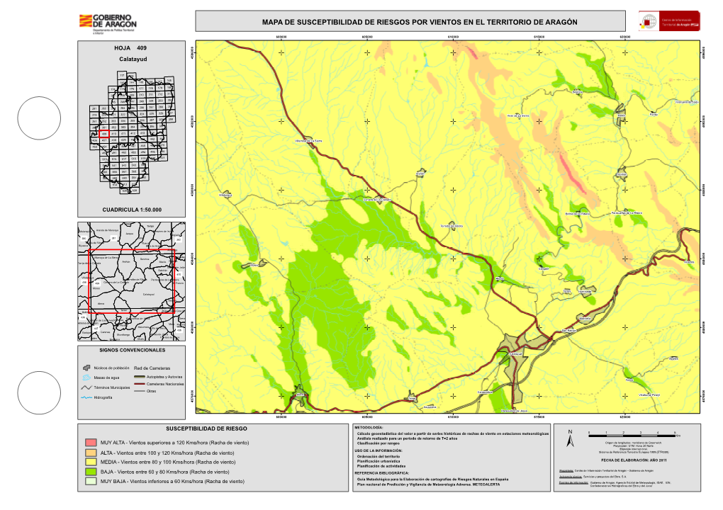 Mapa De Susceptibilidad De Riesgos Por Vientos En El Territorio De Aragón