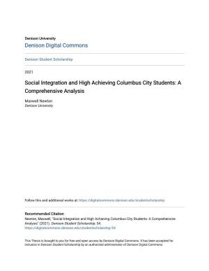 Social Integration and High Achieving Columbus City Students: a Comprehensive Analysis