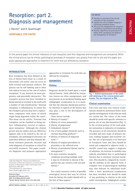 Resorption: Part 2. Diagnosis and Management
