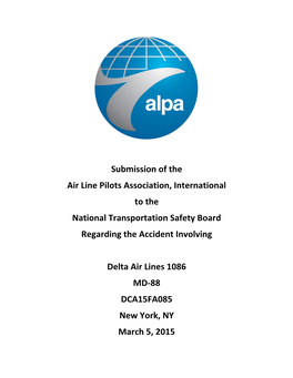 Delta Air Lines Flight 1086 ALPA Submission