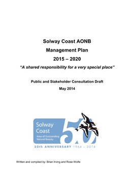 Solway Coast AONB Management Plan 2015 – 2020 “A Shared Responsibility for a Very Special Place”