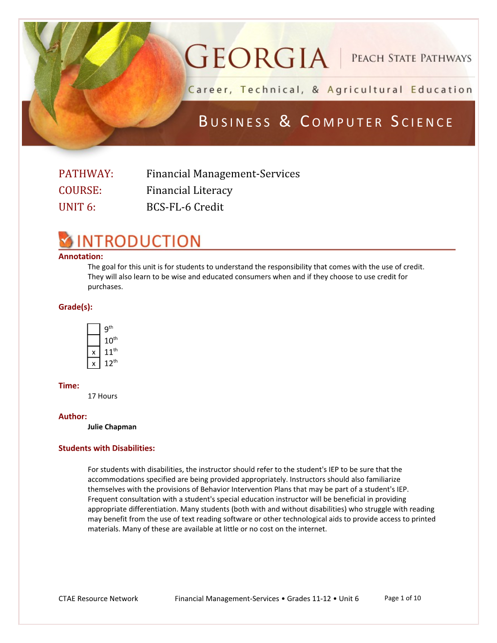 PATHWAY: Financial Management-Services