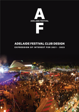Adelaide Festival Club Design Expression of Interest for 2021 - 2023