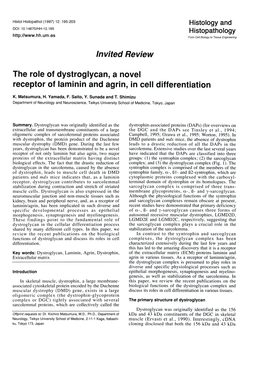 Invited Review the Role of Dystroglycan, a Novel Receptor Of