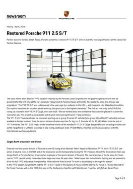 Restored Porsche 911 2.5