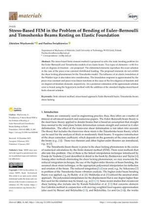 Stress-Based FEM in the Problem of Bending of Euler–Bernoulli and Timoshenko Beams Resting on Elastic Foundation