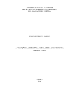 A Formação Da Aristocracia Na Inglaterra Anglo-Saxônica (Séculos Vii-Viii)