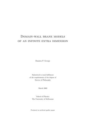 Domain-Wall Brane Models of an Infinite Extra Dimension