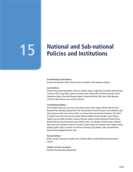 15 National and Sub-National Policies and Institutions