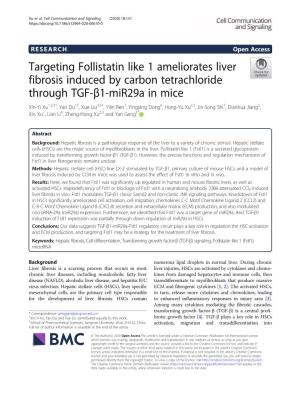 Targeting Follistatin Like 1 Ameliorates Liver Fibrosis Induced by Carbon