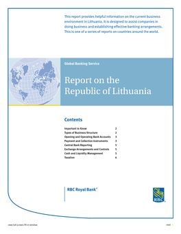 Report on the Republic of Lithuania 