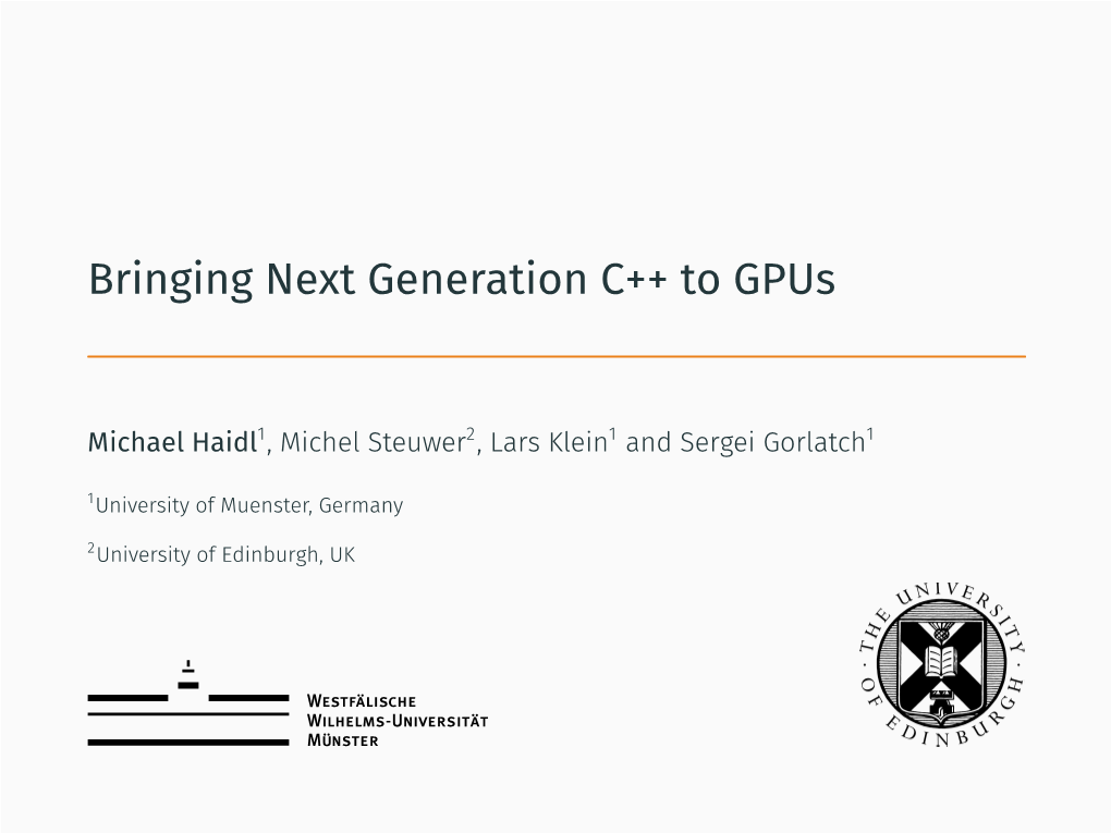 Bringing Next Generation C++ to Gpus