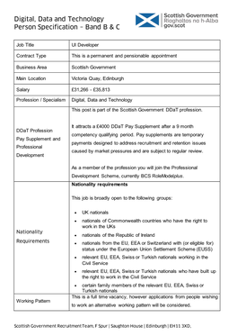 Digital, Data and Technology Person Specification – Band B & C