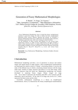 Generation of Fuzzy Mathematical Morphologies